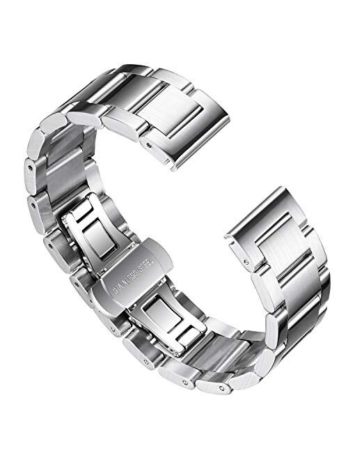 BINLUN Stainless Steel Watch Bracelets Replacement Metal Watch Band Polished Matte Brushed Finish Solid Strap for Men Women's Watch 16mm/18mm/20mm/21mm/22mm/23mm/24mm/26m