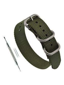 MZBUTIQ Men's Watch Band Strap Replacement 3 Rings (18mm 19mm 20mm 21mm 22mm 23mm 24mm)