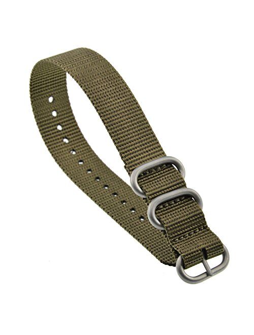 MZBUTIQ Men's Watch Band Strap Replacement 3 Rings (18mm 19mm 20mm 21mm 22mm 23mm 24mm)