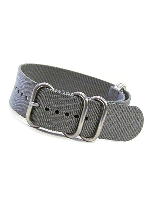 Ballistic Nylon Watch Band with 5 Stainless Steel Rings 12"/308mm