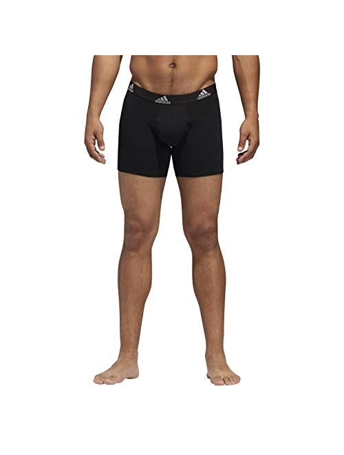 adidas mens Stretch Cotton Solid Elastic Waist Boxer Brief Underwear