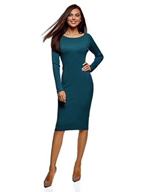 oodji Collection Women's Rib Knit Dress