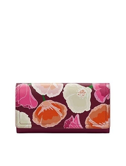 Women's Logan RFID-Blocking Leather Flap Clutch Wallet