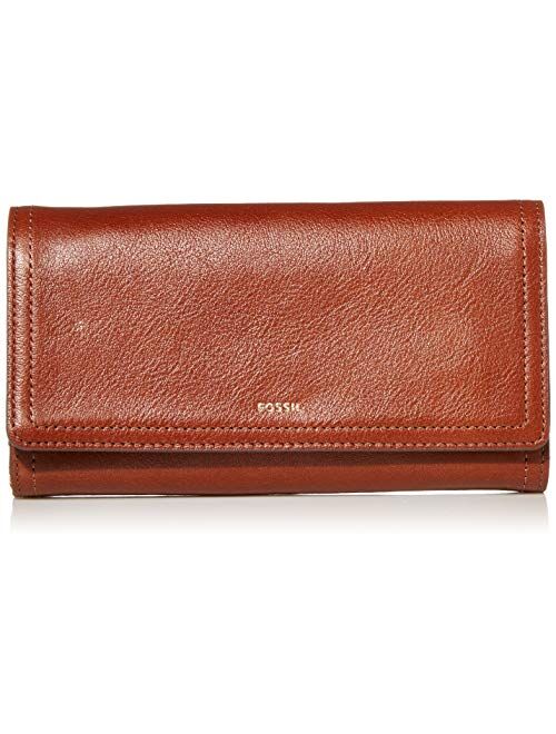 Fossil Women's Logan RFID-Blocking Leather Flap Clutch Wallet