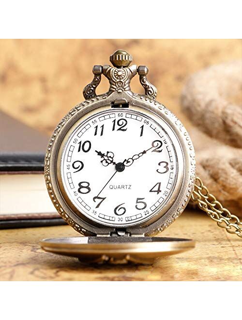 Vintage Quartz Pocket Watch with Chain