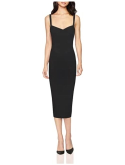 Women's Spaghetti Strap Celebrity Midi Evening Party Bandage Dress