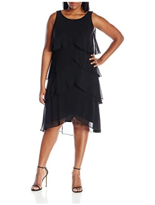 S.L. Fashions Women's Plus-Size Multi-Tier Dress