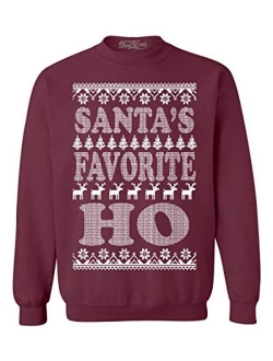 shop4ever Santa's Favorite Ho Crewnecks Ugly Christmas Sweatshirts