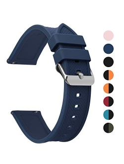 Silicone Rubber 18mm 20mm 22mm 24mm Watch Band,8 Colors for Rainbow Quick Release Watch Strap with Stainless Steel Buckle