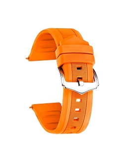 BINLUN Silicone Rubber Watch Band Smart Watch Strap Colors(White, Red, Black, Blue, Orange) Sizes(12mm,14mm,16mm,18mm,19mm,20mm,21mm,22mm,23mm,24mm,26mm,28mm)