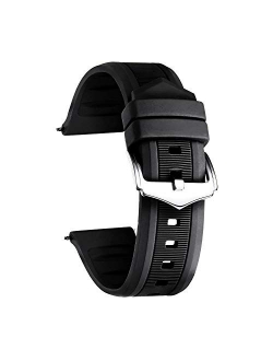 BINLUN Silicone Rubber Watch Band Smart Watch Strap Colors(White, Red, Black, Blue, Orange) Sizes(12mm,14mm,16mm,18mm,19mm,20mm,21mm,22mm,23mm,24mm,26mm,28mm)