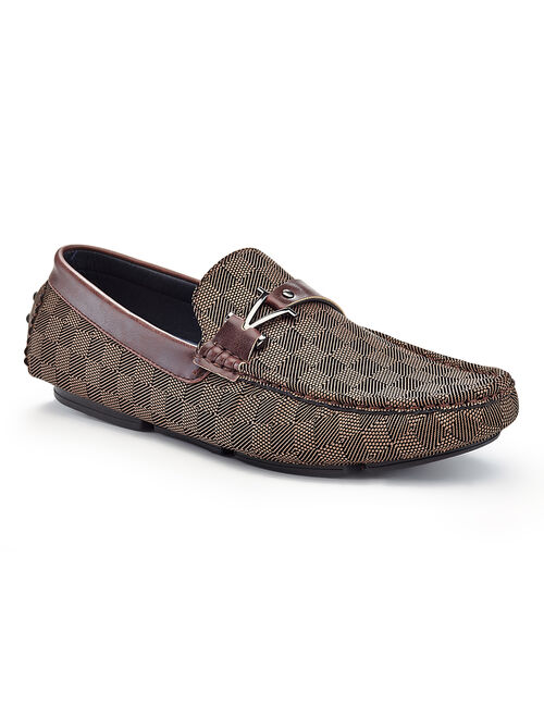 Marco Vitale | Brown Checkerboard Metal-Accent Loafer - Men