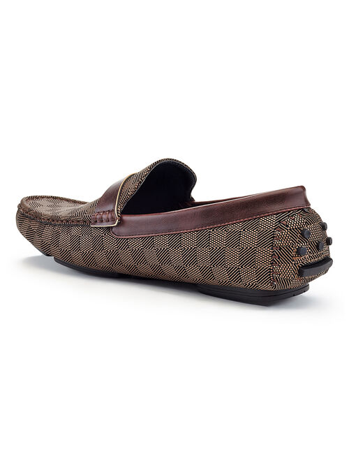 Marco Vitale | Brown Checkerboard Metal-Accent Loafer - Men