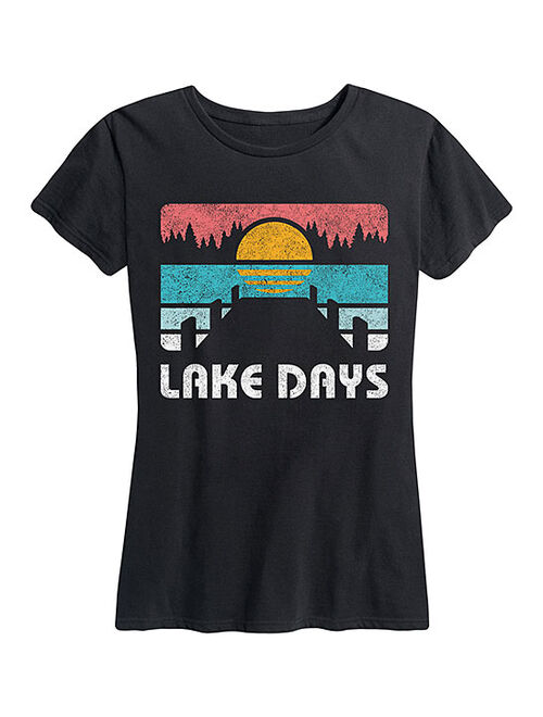 Black 'Lake Days' Relaxed-Fit Tee - Women & Plus