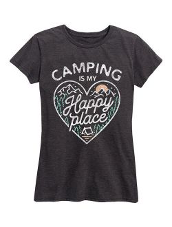 Heather Charcoal 'Camping Is My Happy Place' Relaxed-Fit Tee - Women & Plus