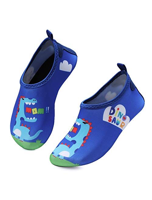 mysoft Water Shoes for Kids Girls Boys, Toddler Aquatic Water Socks, Kids Swimming Shoes Quick Dry Non-Slip, Bearfoot Aqua Socks for Beach Pool Outdoor Sports