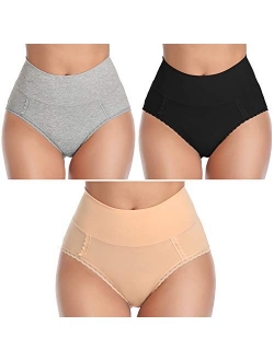 UMMISS Womens Underwear,Cotton High Waist Underwear for Women Full Coverage Soft Comfortable Briefs Panty Multipack