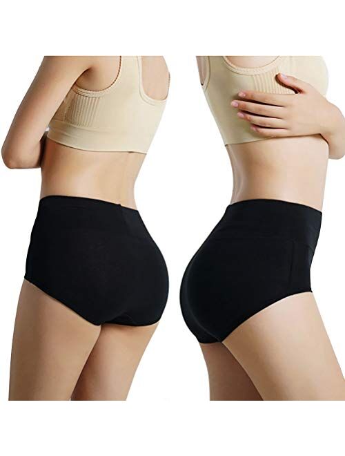 UMMISS Womens Underwear,Cotton High Waist Underwear for Women Full Coverage Soft Comfortable Briefs Panty Multipack