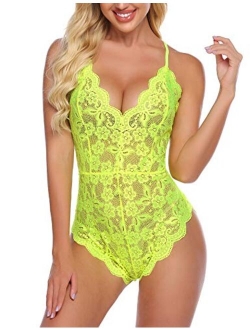 Women Teddy Lingerie One Piece Babydoll Mini Bodysuit