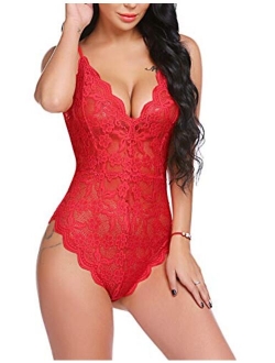 Women Teddy Lingerie One Piece Babydoll Mini Bodysuit