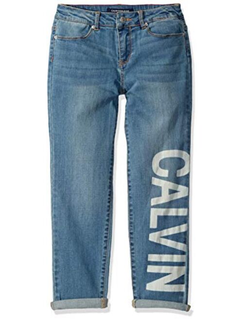 Calvin Klein Girls' Splatter Boyfriend Jean