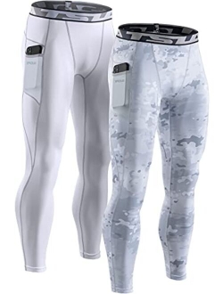 TSLA 1, 2 or 3 Pack Men's UPF 50+ Compression Pants, UV/SPF Running Tights, Workout Leggings, Cool Dry Yoga Gym Clothes