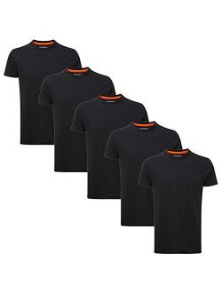 Charles Wilson Men's 5 Pack Slim Fit Plain Midweight Crew Neck T-Shirt