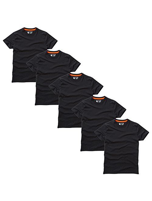 Charles Wilson Men's 5 Pack Slim Fit Plain Midweight Crew Neck T-Shirt