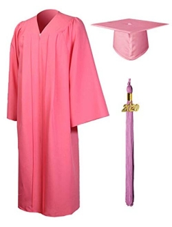 GraduationMall Matte Graduation Gown Cap Tassel Set 2020 for High School and Bachelor