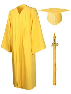 GraduationMall Matte Graduation Gown Cap Tassel Set 2020 for High School and Bachelor