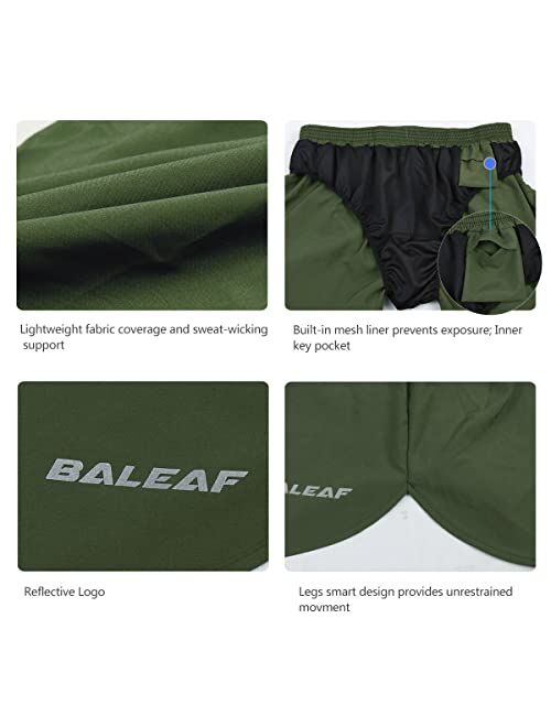 Baleaf Men's 3'' Running Shorts Quick Dry Gym Athletic Shorts