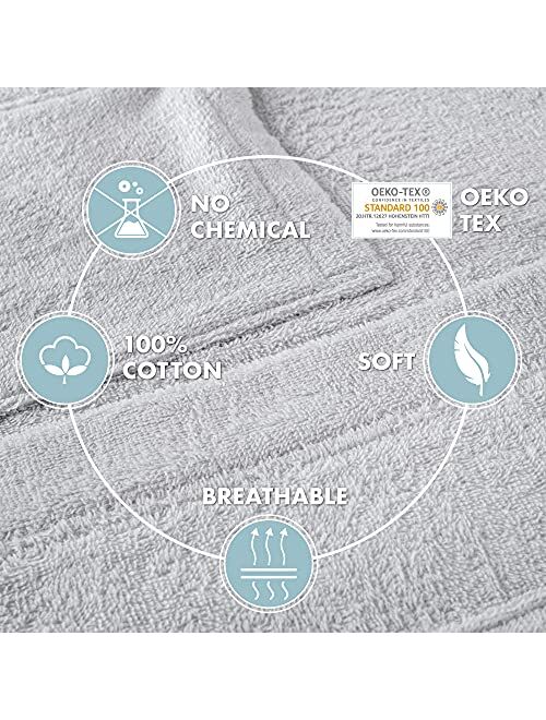 Bathrobe Men - 100% Turkish Cotton - No Chemicals, Hood, 2 Pockets, Belt, Soft, Absorbent