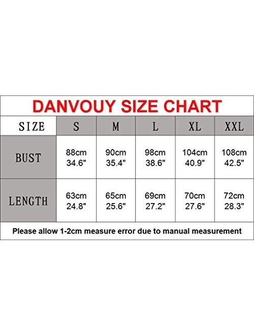 DANVOUY Womens T Shirt Casual Cotton Short Sleeve V-Neck Graphic T-Shirt Tops Tees