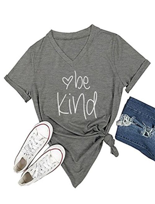 DANVOUY Womens T Shirt Casual Cotton Short Sleeve V-Neck Graphic T-Shirt Tops Tees