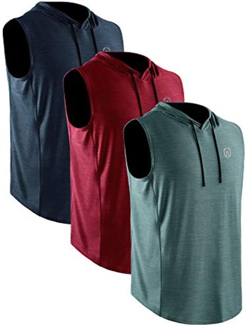 Neleus Workout Athletic Muscle Tank with Hoods Pack of 3