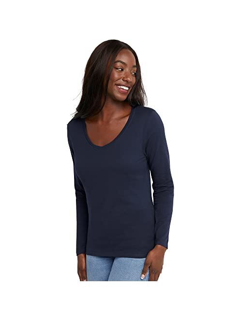 Hanes Women's V-Neck Long Sleeve Tee