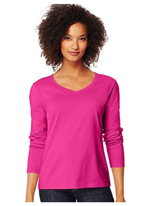 Hanes Women's V-Neck Long Sleeve Tee