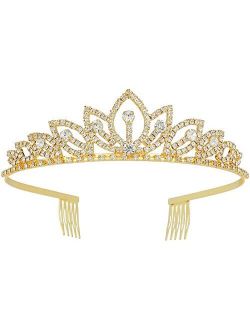 Wedding Tiara with Comb Bridal Shining Rhinestones Crystal Headband Pageant Princess Bridal Prom Decoration Party Wear