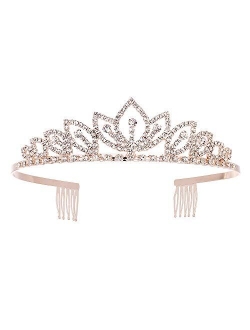 Wedding Tiara with Comb Bridal Shining Rhinestones Crystal Headband Pageant Princess Bridal Prom Decoration Party Wear