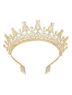 Makone Queen Tiaras and Crown with Comb for Womens Birthday Girls Prom Halloween Bridal Party