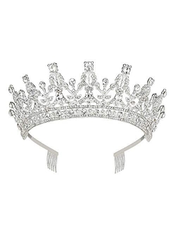 Makone Queen Tiaras and Crown with Comb for Womens Birthday Girls Prom Halloween Bridal Party