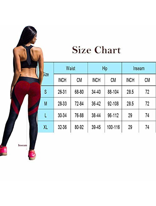 FITTOO Women's Heart Shape Yoga Pants Sport Pants Workout Leggings Sexy High Waist Trousers