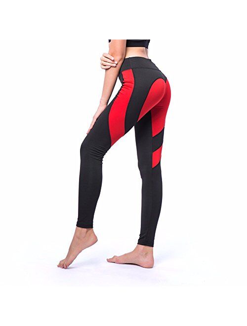 FITTOO Women's Heart Shape Yoga Pants Sport Pants Workout Leggings Sexy High Waist Trousers