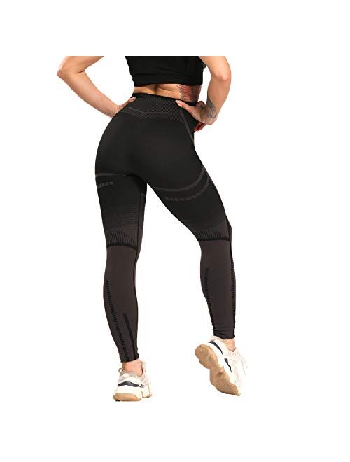 FITTOO Women's Heart High Waist Yoga Pants Pattern Gym Workout Fitness Leggings