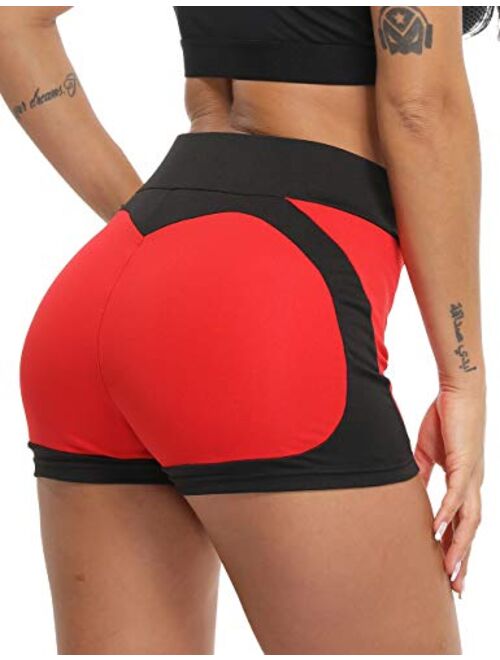 CROSS1946 Women's Heart Shape Patchwork Active Yoga Pants High Waist Workout Fitness Leggings