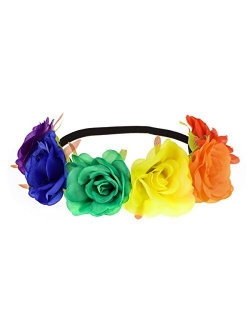 Floral Fall Rose Holiday Crown Festival Headbands Hippie Flower Headpiece F-53