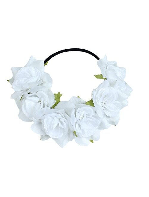 Floral Fall Rose Holiday Crown Festival Headbands Hippie Flower Headpiece F-53