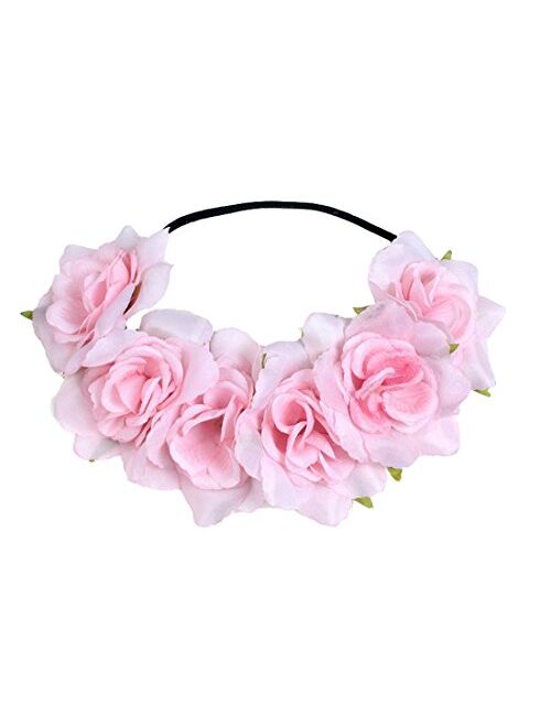 Floral Fall Rose Holiday Crown Festival Headbands Hippie Flower Headpiece F-53