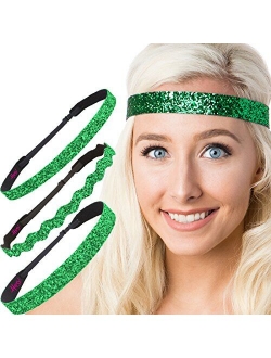 Hipsy Women's Adjustable NO SLIP Bling Glitter Headband Mixed Pack