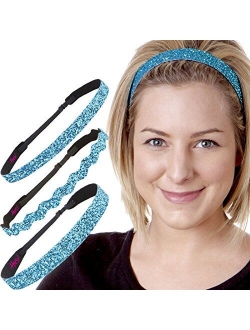 Hipsy Women's Adjustable NO SLIP Bling Glitter Headband Mixed Pack